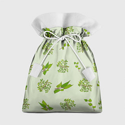Подарочный мешок Веточки с зелеными листьями растение