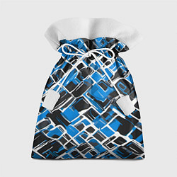 Мешок для подарков Синие фигуры и белые линии, цвет: 3D-принт
