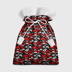 Мешок для подарков Красный дракон на черном фоне, цвет: 3D-принт