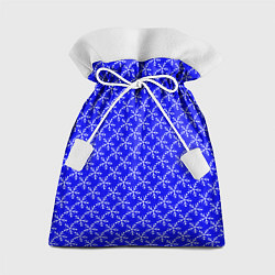 Подарочный мешок Паттерн снежинки синий
