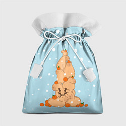 Мешок для подарков Гора капибара в снегу, цвет: 3D-принт