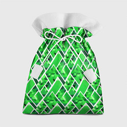 Мешок для подарков Зелёные треугольники и белые полосы, цвет: 3D-принт