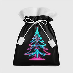 Мешок для подарков Неоновая ёлка, цвет: 3D-принт