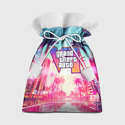 Мешок для подарков Gta 6 logo vice city style, цвет: 3D-принт