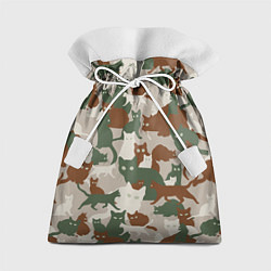 Мешок для подарков Кошки - камуфляж, цвет: 3D-принт