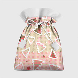 Подарочный мешок Розовые узоры ёлки