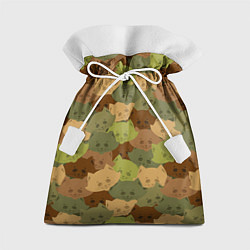 Мешок для подарков Котики - камуфляж, цвет: 3D-принт