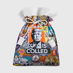 Мешок для подарков Donald Trump - american сollage, цвет: 3D-принт