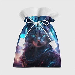 Мешок для подарков Кот в стиле киберпанк от ai, цвет: 3D-принт