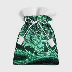 Мешок для подарков Неоновый дракон - ирезуми, цвет: 3D-принт