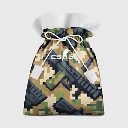 Мешок для подарков Counter Strike - pixel military pattern, цвет: 3D-принт