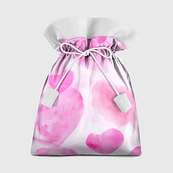 Подарочный мешок Розовые сердечки акварель