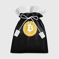 Подарочный мешок Биткоин желтое лого криптовалюта