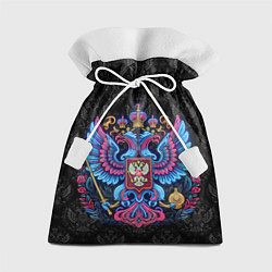Мешок для подарков Неоновый герб России, цвет: 3D-принт