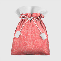 Мешок для подарков Школьный розовый паттерн, цвет: 3D-принт