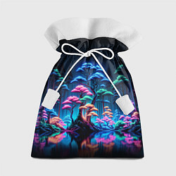 Мешок для подарков Неоновый лес - нейросеть, цвет: 3D-принт
