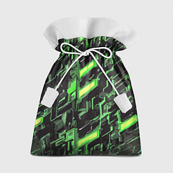 Мешок для подарков Зелёные неоновые линии, цвет: 3D-принт