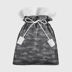 Мешок для подарков Тёмный камуфляж из рыб, цвет: 3D-принт