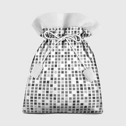 Мешок для подарков Серые квадраты на белом фоне, цвет: 3D-принт