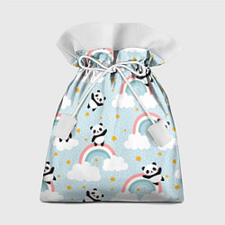 Мешок для подарков Панда на радуге, цвет: 3D-принт