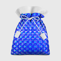 Мешок для подарков Синие квадраты на белом фоне, цвет: 3D-принт