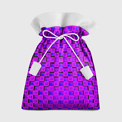 Мешок для подарков Фиолетовые квадраты на чёрном фоне, цвет: 3D-принт