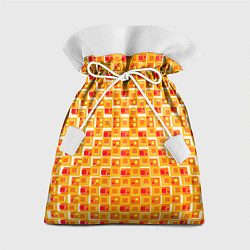 Мешок для подарков Жёлтые и красные квадраты на белом фоне, цвет: 3D-принт