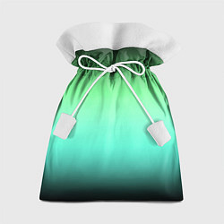 Мешок для подарков Градиент изумрудно-чёрный, цвет: 3D-принт