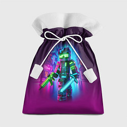 Подарочный мешок Cyberpunk and Minecraft - collaboration ai art
