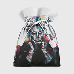 Мешок для подарков Илон Маск граффити портрет на серой стене, цвет: 3D-принт