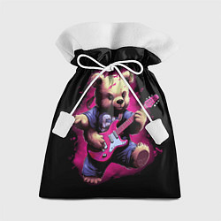 Мешок для подарков Плюшевый медведь музыкант с гитарой, цвет: 3D-принт