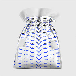 Мешок для подарков Чёрные и синие полосы на белом фоне, цвет: 3D-принт