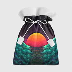 Мешок для подарков Пиксельный ретро закат, цвет: 3D-принт