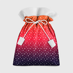 Мешок для подарков Градиент оранжево-фиолетовый со звёздочками, цвет: 3D-принт