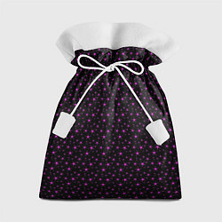 Мешок для подарков Чёрный с сиреневыми звёздочками, цвет: 3D-принт