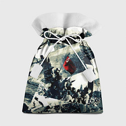 Мешок для подарков День победы 9 мая и силуэты кадров с фронта, цвет: 3D-принт