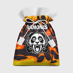 Мешок для подарков Ramones рок панда и огонь, цвет: 3D-принт