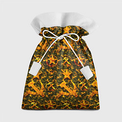 Мешок для подарков Камуфляж в стиле СССР серп и молот, цвет: 3D-принт