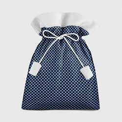 Мешок для подарков Паттерн чёрно-голубой мелкие шестигранники, цвет: 3D-принт