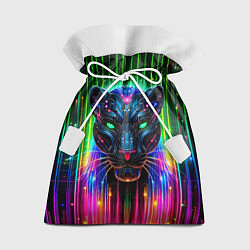Мешок для подарков Неоновая цифровая пантера, цвет: 3D-принт