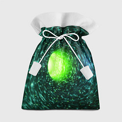 Подарочный мешок Червоточина - зеленый водоворот со свечением
