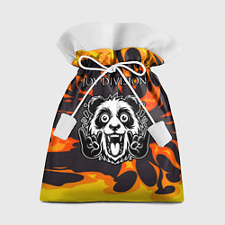 Мешок для подарков Joy Division рок панда и огонь, цвет: 3D-принт