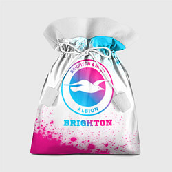 Мешок для подарков Brighton neon gradient style, цвет: 3D-принт