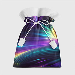 Подарочный мешок Неоновые лучи на фиолетовом фоне
