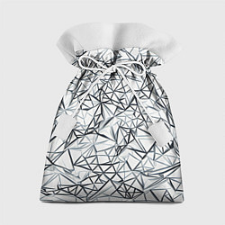 Мешок для подарков Чёрные хаотичные линии на белом фоне, цвет: 3D-принт