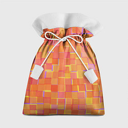 Подарочный мешок Россыпь оранжевых квадратов