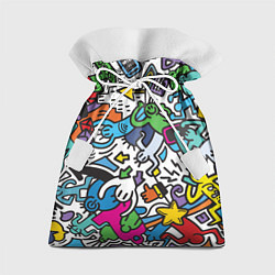 Мешок для подарков Странные разноцветные человечки, цвет: 3D-принт