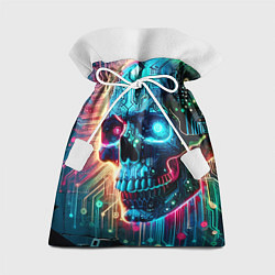 Подарочный мешок Cool cyber skull - neon glow