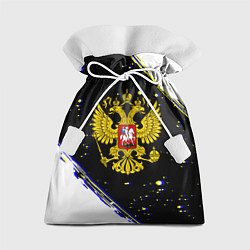 Мешок для подарков Россия герб краски и полосы, цвет: 3D-принт