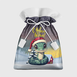 Подарочный мешок С новым 2025 годом змейка